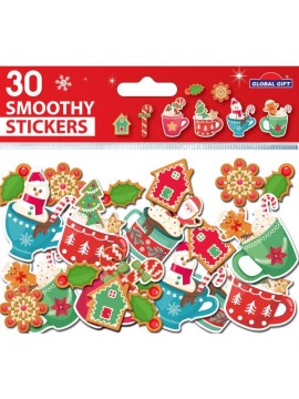 ΑΦΡΩΔΗ ΑΥΤΟΚΟΛΛΗΤΑ SMOOTHY CHRISTMAS 30 ΤΕΜΑΧΙΩΝ 15Χ8CM 290017 GLOBAL GIFT