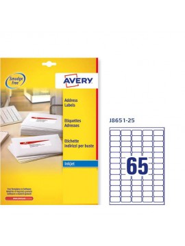 ΕΤΙΚΕΤΕΣ ΛΕΥΚΕΣ INKJET 38.1X21.2 65 ΦΥΛΛΟ ΠΑΚΕΤΟ 25 ΦΥΛΛΩΝ AVERY