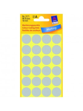 ΕΤΙΚΕΤΕΣ ΣΤΡΟΓΓΥΛΕΣ ΓΚΡΙ MARKING DOTS ΔΙΑΜΕΤΡΟ 18 MM 96 ΕΤΙΚ. ΠΑΚΕΤΟ 3171 AVERY ZWECKFORM