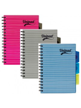 ΤΕΤΡΑΔΙΟ *ΔΙΠΛΟ ΣΠΙΡΑΛ A5 UNIPAD 3Θ. 200ΣΕΛ. 60GSM 3 ΧΡΩΜΑΤΑ ΑΣΟΡΤΙ PUKKA