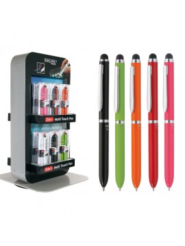 ΣΤΥΛΟ MULTI TOUCH 3 ΣΕ 1 ΜΕ ΚΟΥΤΙ ΚΑΙ ΘΗΚΗ ΣΕ ΣΤΑΝΤ 24 ΤΕΜΑΧΙΩΝ, 6 ΑΣΟΡΤΙ ΧΡΩΜΑΤΑ