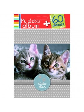 PAPERY *ALBUM CATS 15 X 18CM ΜΕ 60 STICKERS GLOBAL GIFT