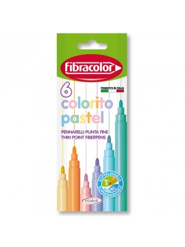 ΜΑΡΚΑΔΟΡΟΙ COLORITO ΠΑΣΤΕΛ 6 ΤΕΜΑΧΙΩΝ ΜΥΤΗ 3ΜΜ FIBRACOLOR