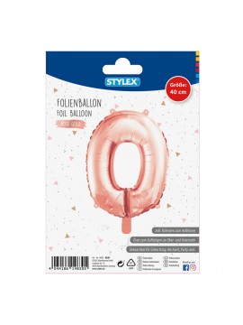 ΜΠΑΛΟΝΙ *ΑΡΙΘΜΟΣ 0 METΑΛΛΙΖΕ ΧΡΩΜΑ ROSEGOLD - SILVER 1 ΤΕΜΑΧΙΟ, ΜΕΓΕΘΟΣ 40CM STYLEX