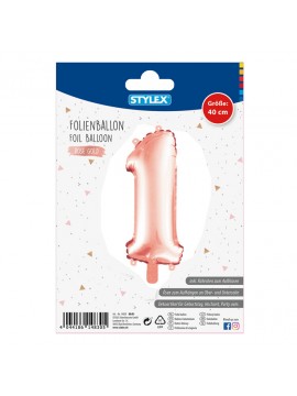ΜΠΑΛΟΝΙ *ΑΡΙΘΜΟΣ 1 METΑΛΛΙΖΕ ΧΡΩΜΑ ROSEGOLD - SILVER 1 ΤΕΜΑΧΙΟ, ΜΕΓΕΘΟΣ 40CM STYLEX