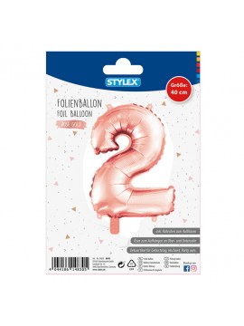 ΜΠΑΛΟΝΙ *ΑΡΙΘΜΟΣ 2 METΑΛΛΙΖΕ ΧΡΩΜΑ ROSEGOLD - SILVER 1 ΤΕΜΑΧΙΟ, ΜΕΓΕΘΟΣ 40CM STYLEX