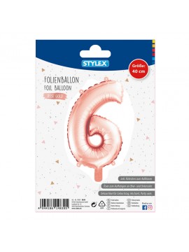 ΜΠΑΛΟΝΙ *ΑΡΙΘΜΟΣ 6 METΑΛΛΙΖΕ ΧΡΩΜΑ ROSEGOLD - SILVER 1 ΤΕΜΑΧΙΟ, ΜΕΓΕΘΟΣ 40CM STYLEX