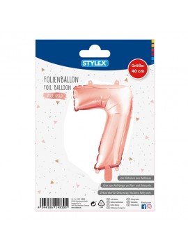 ΜΠΑΛΟΝΙ *ΑΡΙΘΜΟΣ 7 METΑΛΛΙΖΕ ΧΡΩΜΑ ROSEGOLD - SILVER 1 ΤΕΜΑΧΙΟ, ΜΕΓΕΘΟΣ 40CM STYLEX