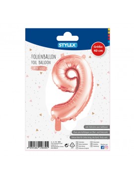ΜΠΑΛΟΝΙ *ΑΡΙΘΜΟΣ 9 METΑΛΛΙΖΕ ΧΡΩΜΑ ROSEGOLD - SILVER 1 ΤΕΜΑΧΙΟ, ΜΕΓΕΘΟΣ 40CM STYLEX