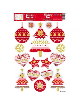 WINDOW CHRISTMAS STICKERS 20X30CM W30550 GLOBAL GIFT