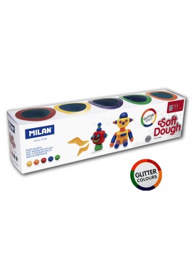 ΠΛΑΣΤΟΖΥΜΑΡΑΚΙΑ 5 GLITTER ΧΡΩΜΑΤΑ ΤΩΝ 142GR, ΣΕΤ 5 ΤΕΜΑΧΙΩΝ MILAN