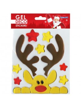 CHRISTMAS GEL STICKERS 13,5X15CM GN72 GLOBAL GIFT