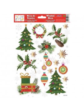 WINDOW CHRISTMAS STICKERS 20X30CM W30561 GLOBAL GIFT