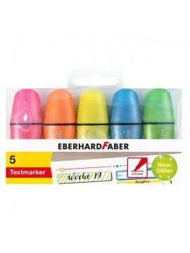 ΜΑΡΚΑΔΟΡΟΙ ΥΠΟΓΡΑΜΜΙΣΗΣ ΜΙΝΙ 5 GLITTER NEON ΧΡΩΜΑΤΑ ΣΕ BLISTER EFA