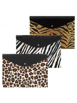 ΦΑΚΕΛΟΣ *ΚΟΥΜΠΙ WILD (ZEBRA-LEOPARD-TIGER) PP A4 PUKKA