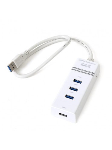 HUB *USB 3.0 ΛΕΥΚΟΥ ΧΡΩΜΑΤΟΣ ΜΕ 4 ΥΠΟΔΟΧΕΣ ΚΑΙ ΚΑΛΩΔΙΟ 50CM PLATINET
