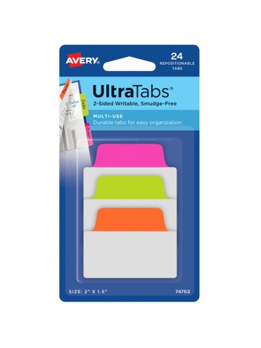 ULTRA TABS NEON, 50,8X38,1MM 24 TEM. ΚΑΡΤΕΛΑ 74753 AVERY ZWECKFORM