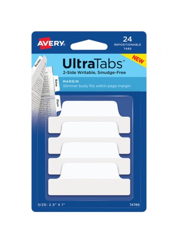 ULTRA TABS WHITE, 63,5X25,4MM 24 TEM. ΚΑΡΤΕΛΑ 74789 AVERY ZWECKFORM