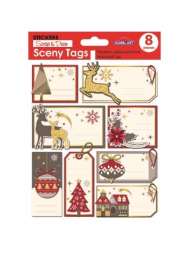 SCENY TAG CHRISTMAS STICKERS 14X12CM 540129 GLOBAL GIFT