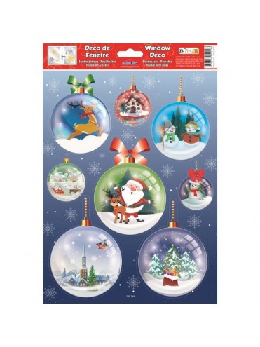 WINDOW CHRISTMAS STICKERS 20X30CM W230566 GLOBAL GIFT