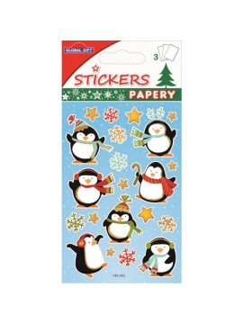 PAPERY  CHRISTMAS STICKERS 8X13CM 145542 GLOBAL GIFT