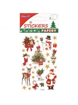 PAPERY CHRISTMAS STICKERS 8X13CM 145540 GLOBAL GIFT