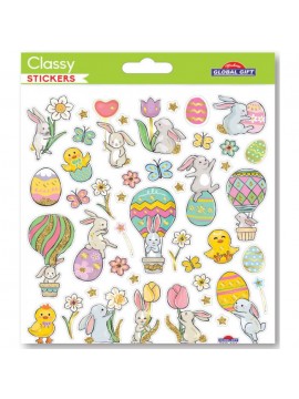 CLASSY EASTER STICKERS 15X17CM 212401 GLOBAL GIFT