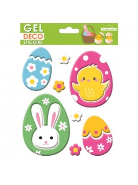 EASTER GEL STICKERS 13X17CM 320406 GLOBAL GIFT