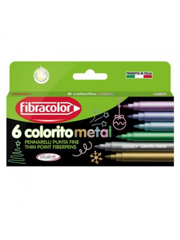 ΜΑΡΚΑΔΟΡΟΙ COLORITO METAL 6 ΤΕΜΑΧΙΩΝ ΜΥΤΗ 3ΜΜ FIBRACOLOR