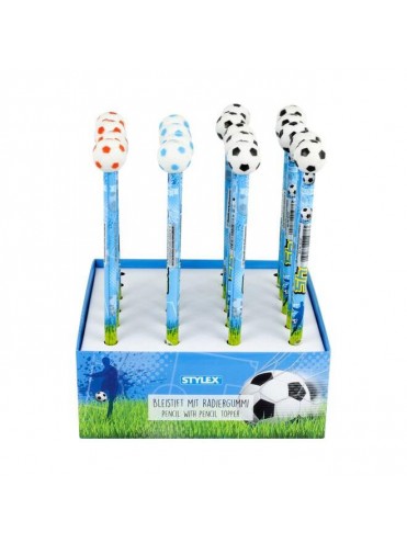 ΜΟΛΥΒΙ ME ΓΟΜΑ TOPPER SOCCER BALL, 3 ΑΣΟΡΤΙ ΧΡΩΜΑΤΑ, ΣΤΑΝΤ 24 ΤΕΜΑΧΙΩΝ STYLEX