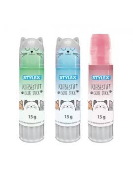 ΚΟΛΛΑ STICK 15G CAT, 3 ΠΑΣΤΕΛ ΧΡΩΜΑΤΑ, ΣΤΑΝΤ 12 ΤΕΜΑΧΙΩΝ STYLEX