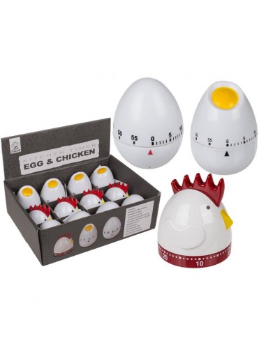 ΧΡΟΝΟΜΕΤΡΟ ΚΟΥΖΙΝΑΣ EGG AND CHICKEN, 8 X 7CM, 3 ΑΣΟΡΤΙ ΣΧΕΔΙΑ, ΣΤΑΝΤ 12 ΤΕΜΑΧΙΩΝ BLUE GIFTS