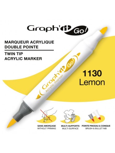 ΜΑΡΚΑΔΟΡΟΙ ΑΚΡΥΛΙΚΟΙ ΔΙΠΛΗ ΜΥΤΗ ΠΙΝΕΛΟ LEMON ΚΟΥΤΙ 3 ΤΕΜΑΧΙΩΝ GRAPH IT GO OZ