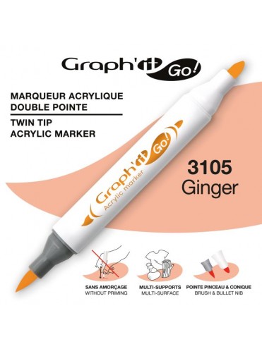 ΜΑΡΚΑΔΟΡΟΙ ΑΚΡΥΛΙΚΟΙ ΔΙΠΛΗ ΜΥΤΗ ΠΙΝΕΛΟ GINGER ΚΟΥΤΙ 3 ΤΕΜΑΧΙΩΝ GRAPH IT GO OZ
