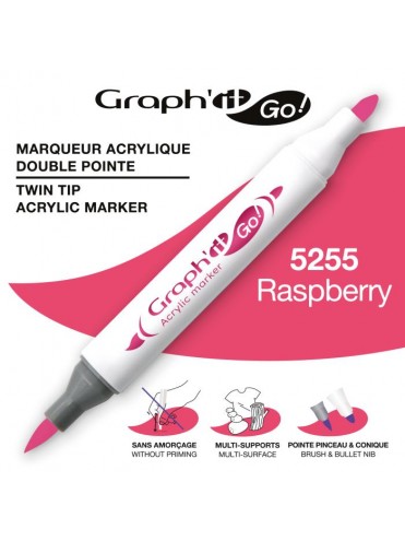 ΜΑΡΚΑΔΟΡΟΙ ΑΚΡΥΛΙΚΟΙ ΔΙΠΛΗ ΜΥΤΗ ΠΙΝΕΛΟ RASPBERRY ΚΟΥΤΙ 3 ΤΕΜΑΧΙΩΝ GRAPH IT GO OZ