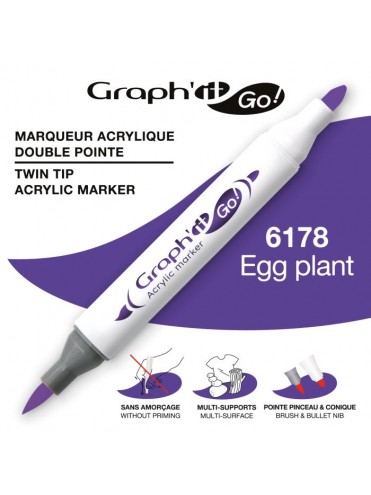 ΜΑΡΚΑΔΟΡΟΙ ΑΚΡΥΛΙΚΟΙ ΔΙΠΛΗ ΜΥΤΗ ΠΙΝΕΛΟ EGGPLANT ΚΟΥΤΙ 3 ΤΕΜΑΧΙΩΝ GRAPH IT GO OZ