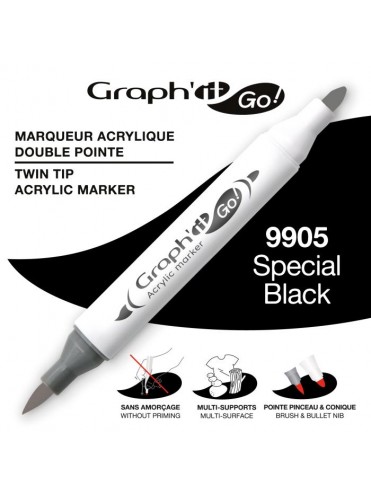 ΜΑΡΚΑΔΟΡΟΙ ΑΚΡΥΛΙΚΟΙ ΔΙΠΛΗ ΜΥΤΗ ΠΙΝΕΛΟ SPECIAL BLACK  ΚΟΥΤΙ 3 ΤΕΜΑΧΙΩΝ GRAPH IT GO OZ