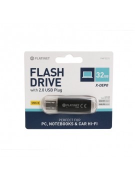 USB STICK 2.0 X-DEPO 32GB ΜΑΥΡΟ PLATINET