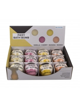 BATH BOMB FRUITY 180G, 4 ΑΡΩΜΑΤΑ (VANILLA CHERRY BANANA MANGO), ΣΤΑΝΤ 12 ΤΕΜΑΧΙΩΝ BLUE GIFTS