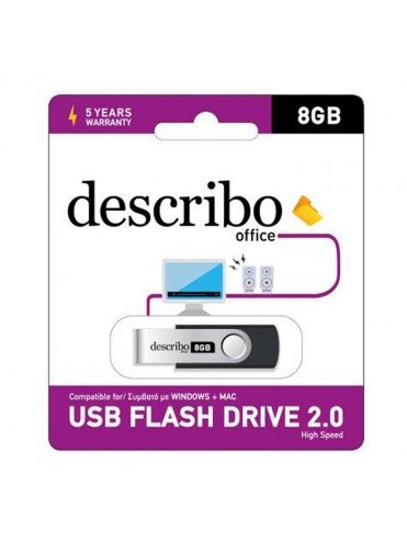 USB STICK HIGH SPEED 2.0 8GB BLACK - BLUE DESCRIBO
