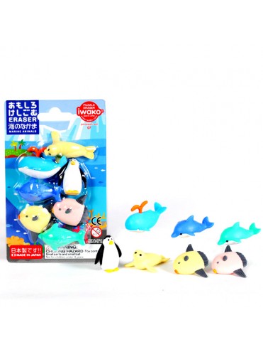 ΓΟΜΑ 3D ΣΕ BLISTER, ΣΧΕΔΙΟ MARINE ANIMALS IWAKO