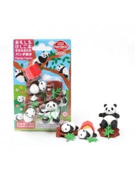ΓΟΜΑ 3D ΣΕ BLISTER, ΣΧΕΔΙΟ PANDA FAMILY IWAKO