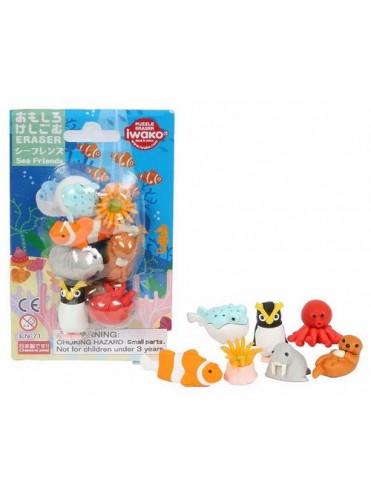 ΓΟΜΑ 3D ΣΕ BLISTER, ΣΧΕΔΙΟ SEA FRIENDS IWAKO