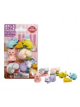 ΓΟΜΑ 3D ΣΕ BLISTER, ΣΧΕΔΙΟ CAT AND MOUSE IWAKO