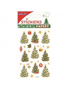 PAPERY CHRISTMAS STICKERS 8X13CM 145524 GLOBAL GIFT