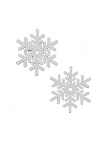 ΞΥΛΙΝΑ ΔΙΑΚΟΣΜΗΤΙΚΑ ΝΙΦΑΔΕΣ ΧΙΟΝΙΟΥ 3 Χ 3 Χ 0,4CM, ΧΡΩΜΑ ΛΕΥΚΟ, ΣΕΤ 12 ΤΕΜΑΧΙΩΝ GLOREX