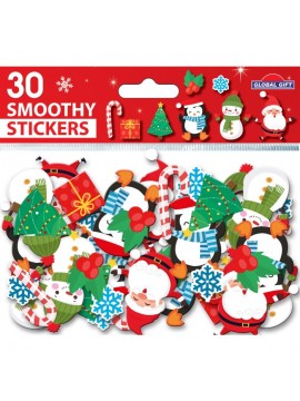 ΑΦΡΩΔΗ ΑΥΤΟΚΟΛΛΗΤΑ SMOOTHY CHRISTMAS 30 ΤΕΜΑΧΙΩΝ 15Χ8CM 290014 GLOBAL GIFT
