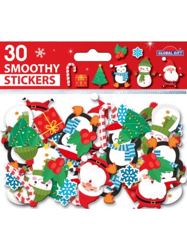 ΑΦΡΩΔΗ ΑΥΤΟΚΟΛΛΗΤΑ SMOOTHY CHRISTMAS 30 ΤΕΜΑΧΙΩΝ 15Χ8CM 290014 GLOBAL GIFT