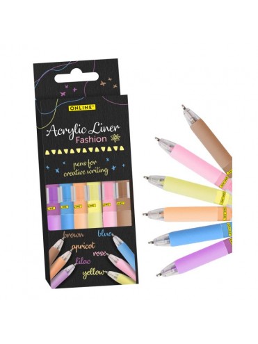 ΣΤΥΛΟ ΑΚΡΥΛΙΚΟ ΜΕ ΚΟΥΜΠΙ (ACRYLIC LINER FASHION),  6 ΑΣΟΡΤΙ ΧΡΩΜΑΤΑ, ΣΕ ΠΛΑΣΤΙΚΗ ΘΗΚΗ ONLINE