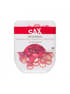 ΠΙΝΕΖΕΣ ΧΡΩΜΑ ΚΟΚΚΙΝΟ ΣΕ BLISTER 80 ΤΕΜΑΧΙΩΝ SAX